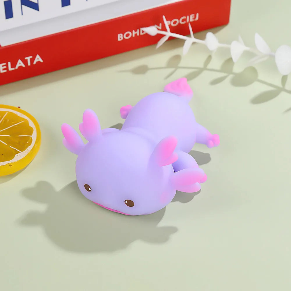 Cute Salamander Squeeze Toys Creative Stress-Relieving Cartoon Axolotls Fidget Squishies Mochi Figet Venting Peculiar Gifts
