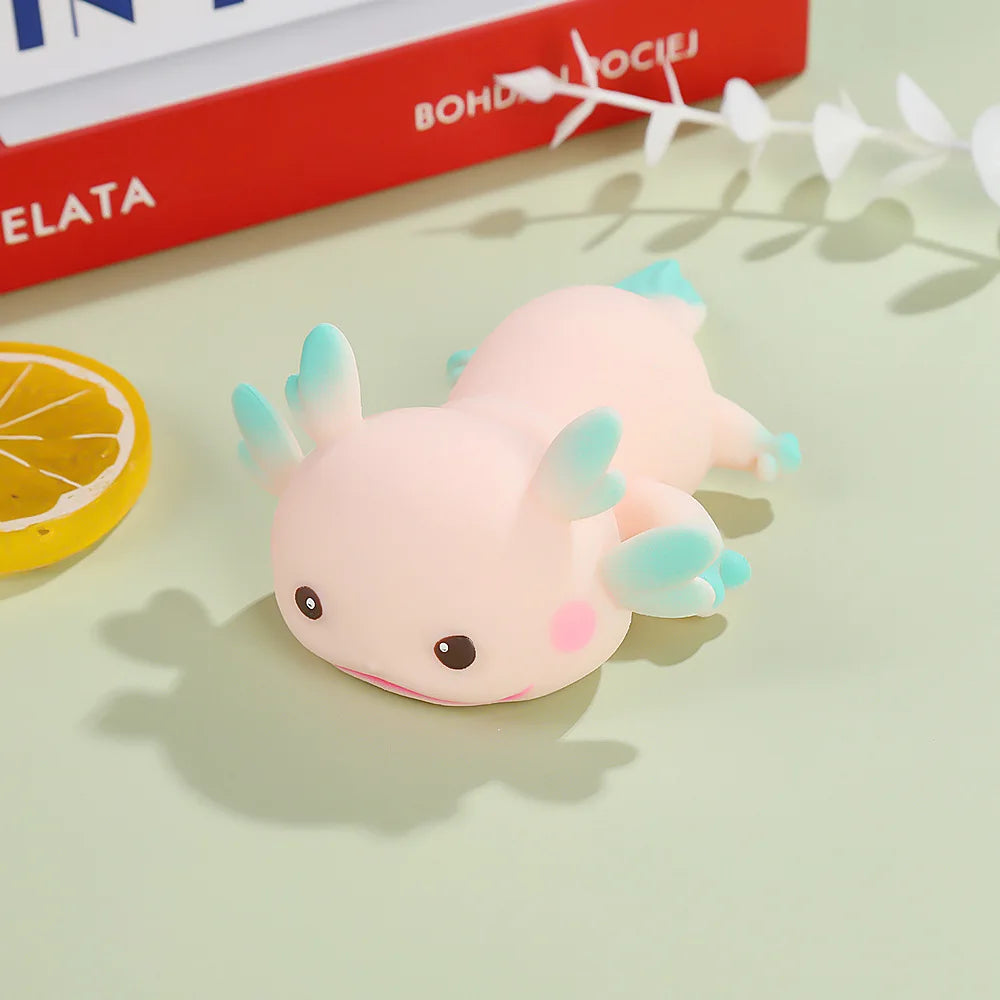 Cute Salamander Squeeze Toys Creative Stress-Relieving Cartoon Axolotls Fidget Squishies Mochi Figet Venting Peculiar Gifts