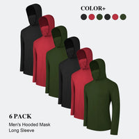 3/6 Pack Men'S Casual Hoodie Pullovers Multicolored Long Sleeve Lightweight Sun Protection Soft Breathable Quick Drying Hoodies with Mask Comfort Multi-Occasion Wear Menswear Set Stylish Tops Workwear with Face Mask Summerwins Fathers Day Gift Ideas Sum