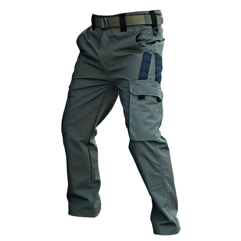 Men'S Durable Outdoor Training Pants, Men'S Multi-Pocket Work Pants, Men'S Solid Color and Printed Pocket Zipper Waterproof Tactical Cargo Pants without Belt, Regular Fit Sports Pocket Durable Autumn Pants. Casual Street Trousers