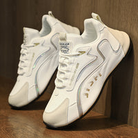 Fashion Colorblock Lace-Up Sneakers for Men Breathable Low-Top Dad Shoes Running Walking Sports Shoes