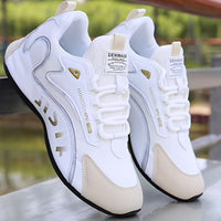 Fashion Colorblock Lace-Up Sneakers for Men Breathable Low-Top Dad Shoes Running Walking Sports Shoes