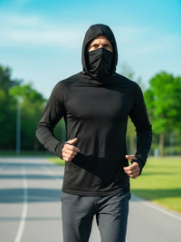 HOVSIYLA 6 Pack Mens Sun Protection Fishing Hoodie with Face Mask Long Sleeve Compression Work Shirt Construction Quick Dry,Travel Essentials,Camping Essentials