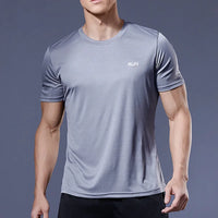 Men Fitness Gym T-Shirt Quick Dry Sport Running Shirts Man Short Sleeve Bodybuilding Top Training Football Jersey Man Sportswear