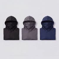 6-Piece Set Men'S Outdoor Work Sun Protection Clothing with Sun-Blocking Hoodie, Featuring Built-In Face Mask and Neck Guard, Breathable Long-Sleeve Hoodie,Back to School,Back to School Shopping
