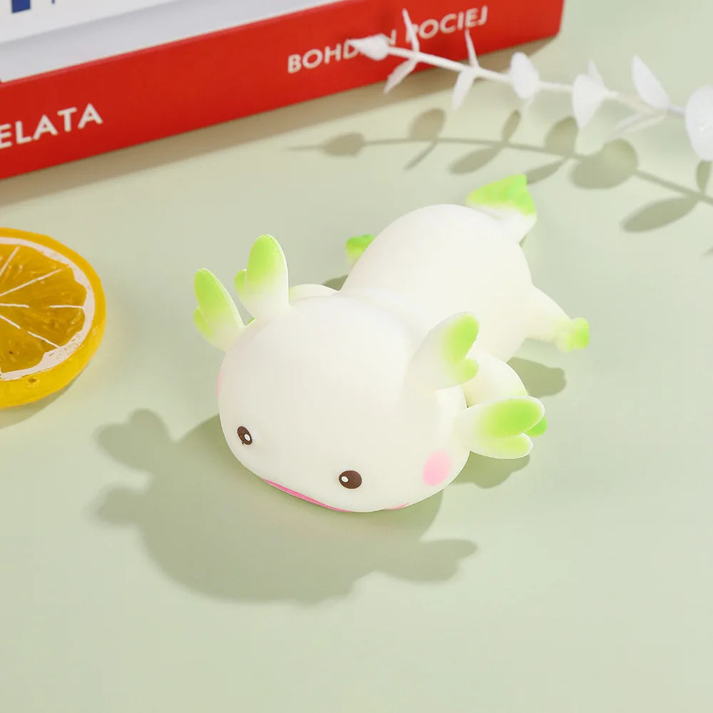 Cute Salamander Squeeze Toys Creative Stress-Relieving Cartoon Axolotls Fidget Squishies Mochi Figet Venting Peculiar Gifts