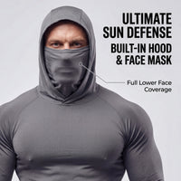6-Piece Set Men'S Outdoor Work Sun Protection Clothing with Sun-Blocking Hoodie, Featuring Built-In Face Mask and Neck Guard, Breathable Long-Sleeve Hoodie,Back to School,Back to School Shopping