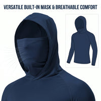 6-Piece Set Men'S Outdoor Work Sun Protection Clothing with Sun-Blocking Hoodie, Featuring Built-In Face Mask and Neck Guard, Breathable Long-Sleeve Hoodie,Back to School,Back to School Shopping