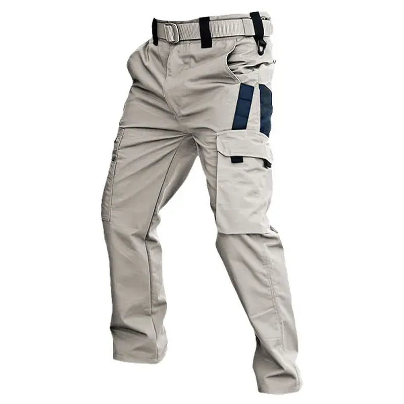 Men'S Durable Outdoor Training Pants, Men'S Multi-Pocket Work Pants, Men'S Solid Color and Printed Pocket Zipper Waterproof Tactical Cargo Pants without Belt, Regular Fit Sports Pocket Durable Autumn Pants. Casual Street Trousers
