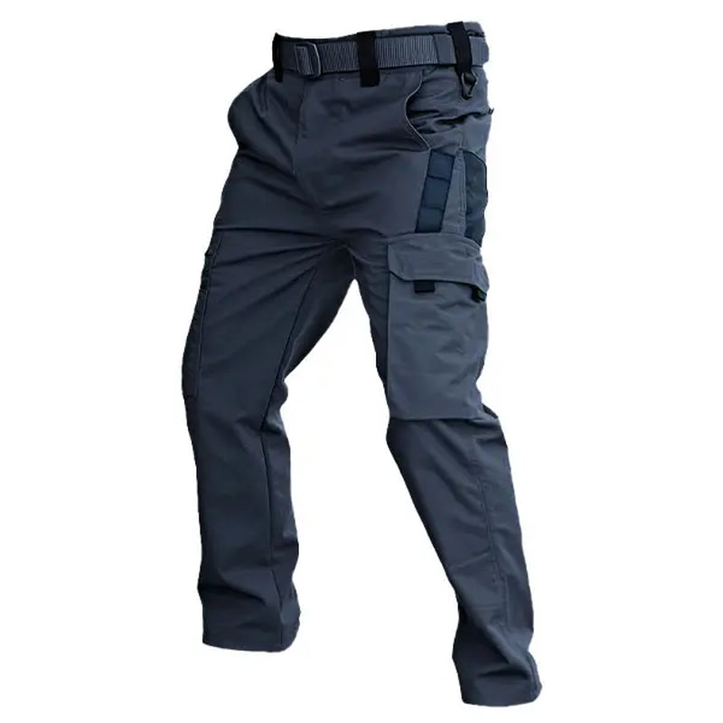 Men'S Durable Outdoor Training Pants, Men'S Multi-Pocket Work Pants, Men'S Solid Color and Printed Pocket Zipper Waterproof Tactical Cargo Pants without Belt, Regular Fit Sports Pocket Durable Autumn Pants. Casual Street Trousers