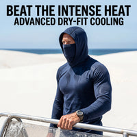 6-Piece Set Men'S Outdoor Work Sun Protection Clothing with Sun-Blocking Hoodie, Featuring Built-In Face Mask and Neck Guard, Breathable Long-Sleeve Hoodie,Back to School,Back to School Shopping