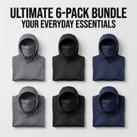 6-Piece Set Men'S Outdoor Work Sun Protection Clothing with Sun-Blocking Hoodie, Featuring Built-In Face Mask and Neck Guard, Breathable Long-Sleeve Hoodie,Back to School,Back to School Shopping
