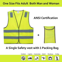 10X Chalecos Reflectantes De Trabajo Seguridad Para Hombre Mujer Con Bolsillos