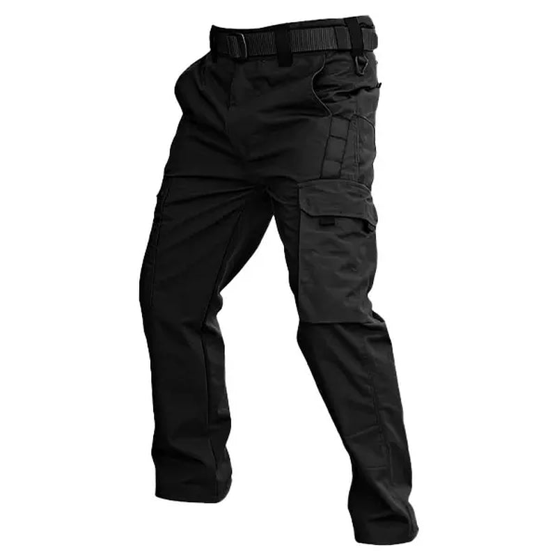 Men'S Durable Outdoor Training Pants, Men'S Multi-Pocket Work Pants, Men'S Solid Color and Printed Pocket Zipper Waterproof Tactical Cargo Pants without Belt, Regular Fit Sports Pocket Durable Autumn Pants. Casual Street Trousers