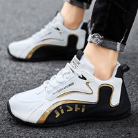 Fashion Colorblock Lace-Up Sneakers for Men Breathable Low-Top Dad Shoes Running Walking Sports Shoes