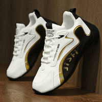 Fashion Colorblock Lace-Up Sneakers for Men Breathable Low-Top Dad Shoes Running Walking Sports Shoes