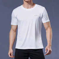 Men Fitness Gym T-Shirt Quick Dry Sport Running Shirts Man Short Sleeve Bodybuilding Top Training Football Jersey Man Sportswear
