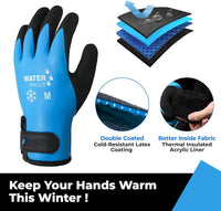 100% Waterproof 1/2/3 Pairs Winter Work Gloves for Men & Women | Thermal Insulated, Touchscreen, Foam Latex Coated Grip, Multi-Packs, Ideal for Cold Weather, Ski, Snow Operation, Fishing