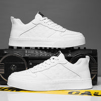Casual Lace-Up Sneakers Men Fashion Breathable Plaid Flats Shoes
