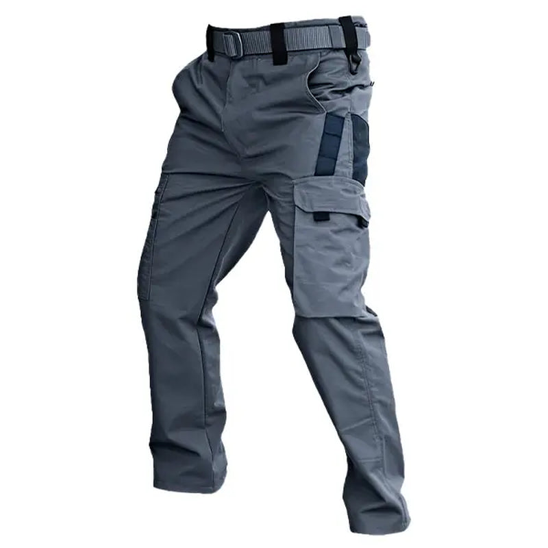 Men'S Durable Outdoor Training Pants, Men'S Multi-Pocket Work Pants, Men'S Solid Color and Printed Pocket Zipper Waterproof Tactical Cargo Pants without Belt, Regular Fit Sports Pocket Durable Autumn Pants. Casual Street Trousers
