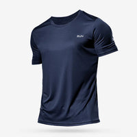 Men Fitness Gym T-Shirt Quick Dry Sport Running Shirts Man Short Sleeve Bodybuilding Top Training Football Jersey Man Sportswear