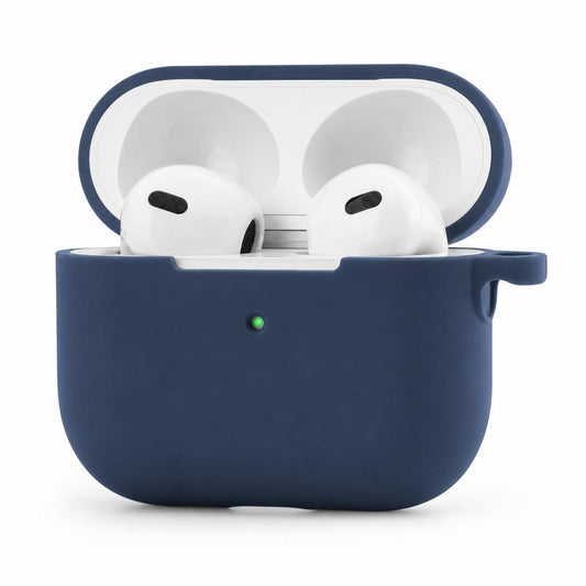 Funda de silicona azul denim para AirPods con LED visible